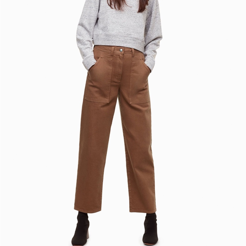 Aritzia Wilfred Free Modern Utility Pant Brown Tan